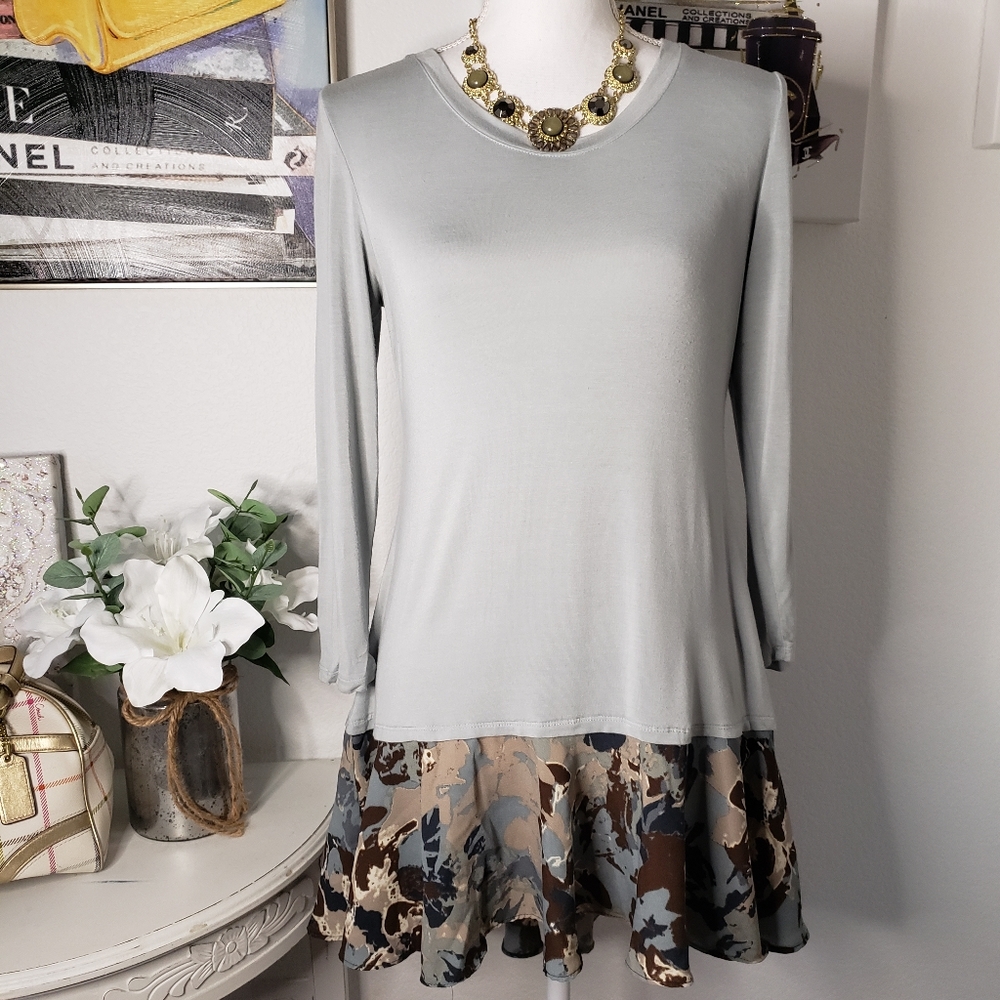 LOGO 3/4 Sleeve Hi-low Tunic